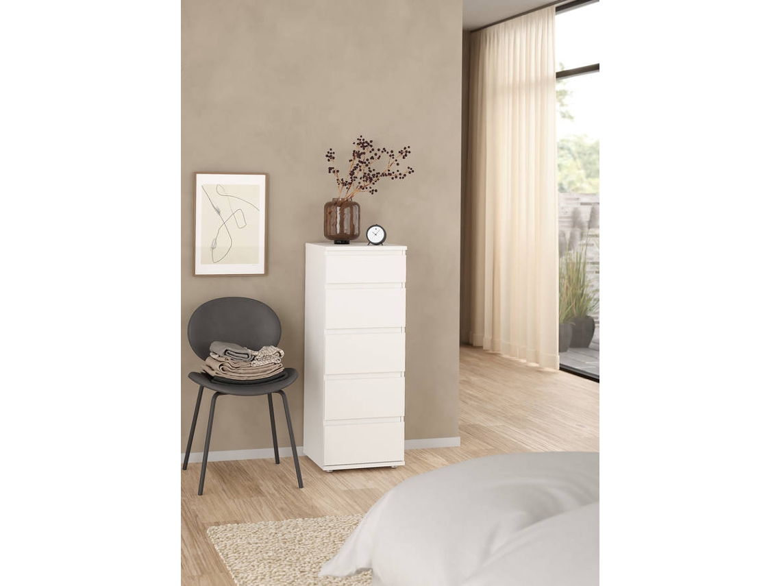 Camiseiro TVILUM New 5 Gavetas (40.2 x 106.6 x 40 - Branco)