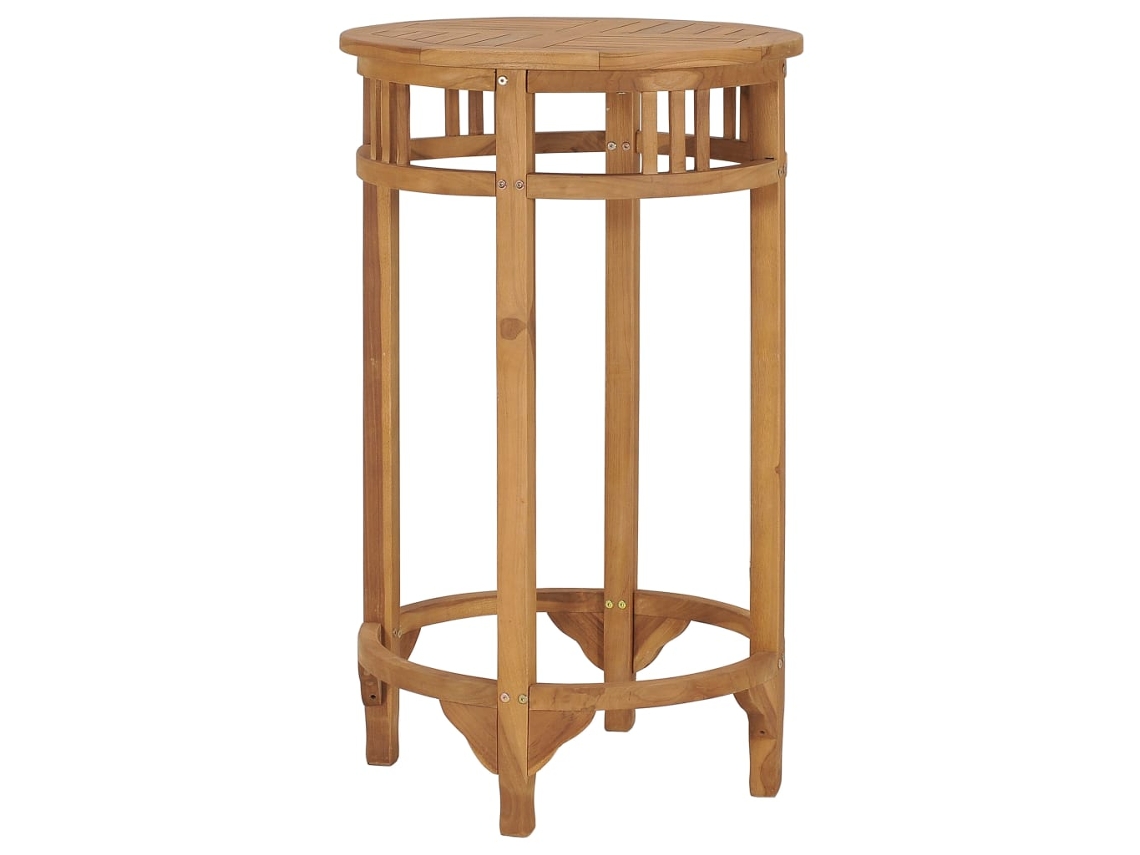 Vidaxl Mesa De Bar Ø 60 Cm Madeira De Teca Maciça