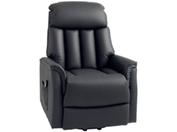 Cadeira Elétrica Para Levantar, Modelo Tv Com Função Reclinável E Couro Sintético Preta 80x94x104 Cm