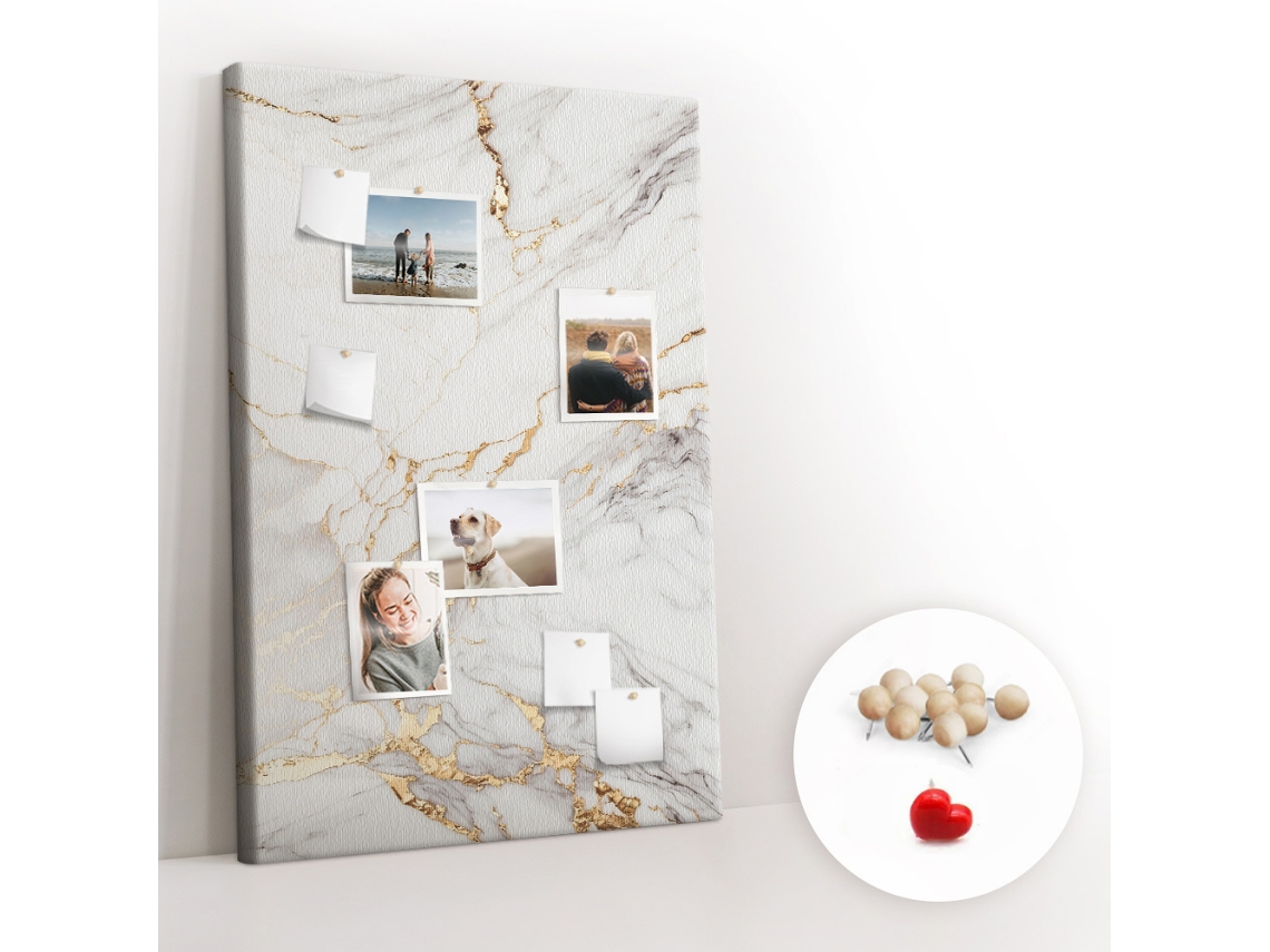 Quadro De Cortiça Com Impressão Mármore Decorativo Para O Corredor Espelharte (80x120 Cm)