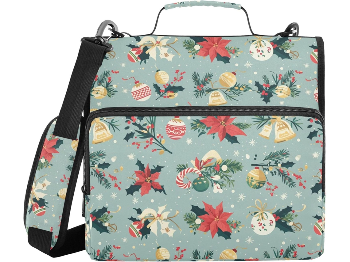 Pasta Organizadora com Alça de Ombro e Tiracolo, Diversas Bolsas, 3,8cm 1,5 Polegadas, Bolsa Organizadora com 3 Argolas