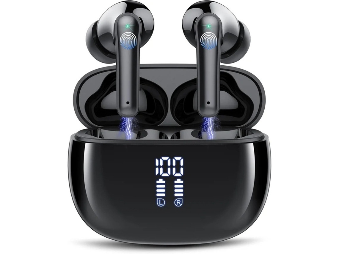 Auriculares Sem Fio Led Bestvite Tecido Bluetooth Com Cancelamento De Ruído Preto