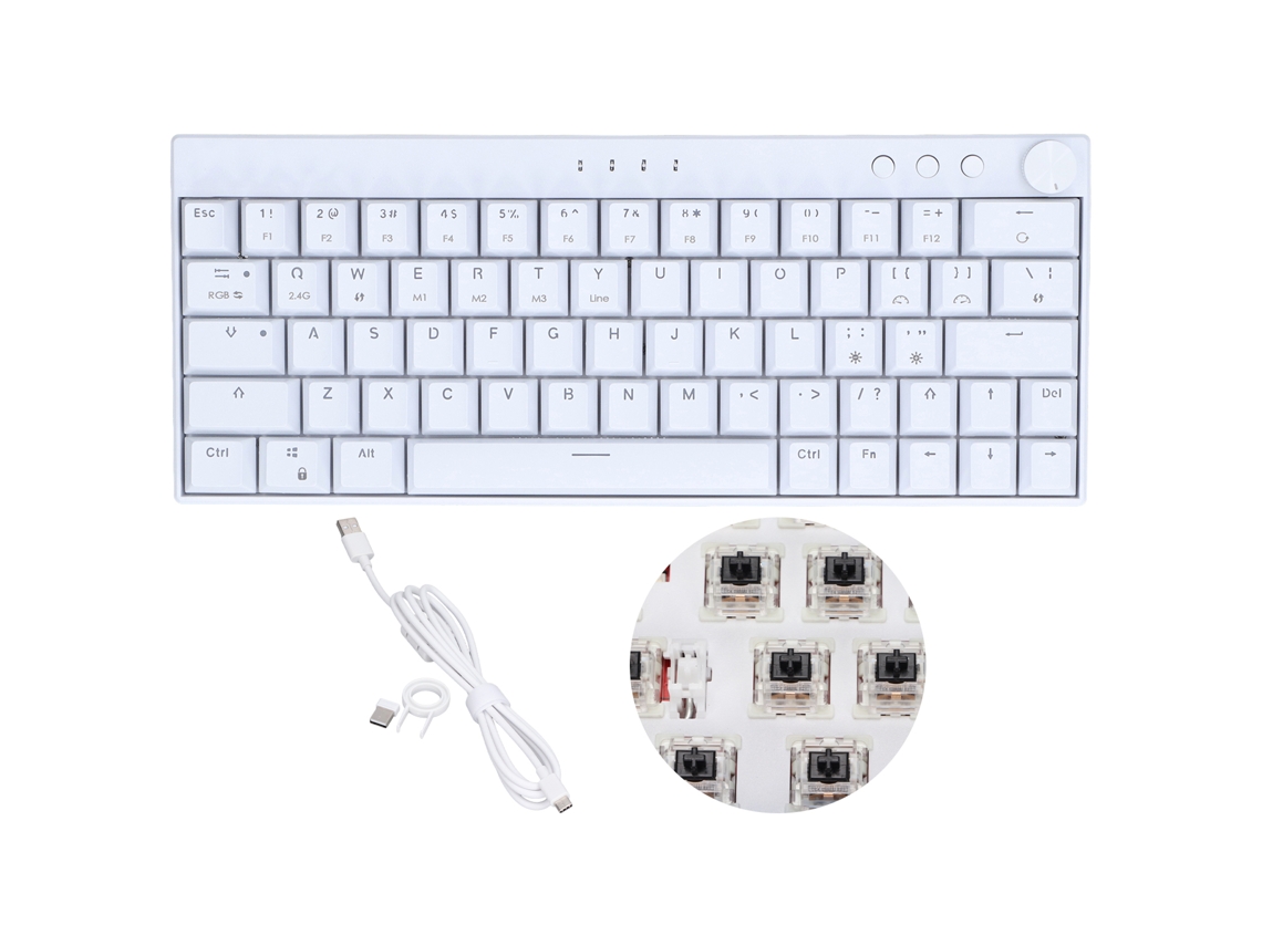 Teclado Mecânico Rgb De 64 Teclas Branco