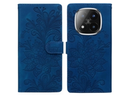 Capa De Celular De Pu Com Fivela Magnética E Estampa Floral De Renda E Alça De Pulso
