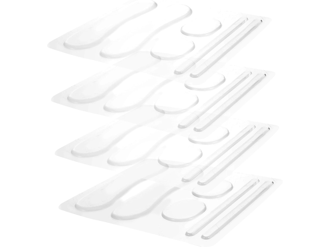 Protetor De Calcanhar Silicone Transparente, 4 Folhas, Autoadesivo