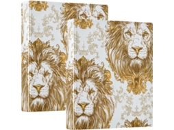 Pasta Escolar Golden Lion de 1 ou 2 Polegadas com Prancheta, Pacote com 1 ou 2 Unidades, Revestimento Duro