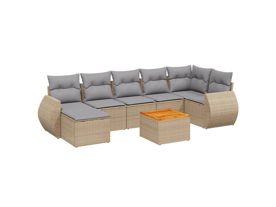 Garden Sofa Set, Garden Sofa Sets Vidaxl Bege Rattan / Vime (n/a)