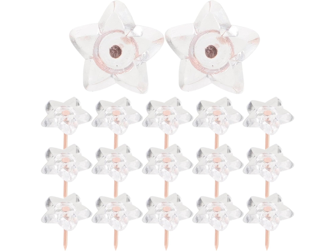 Tachinhas Decorativas Artibetter, 100 Unidades, Transparentes, Seguras E Fáceis De Guardar, Para Escritório, Escola E
