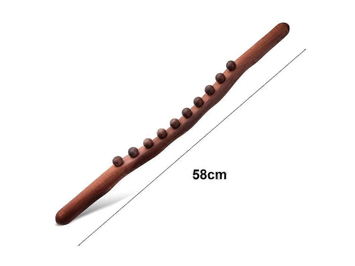 Basto De Raspagem Gua Sha Com 10 Bolas, Ferramenta De Massagem De Madeira Para Dores No Pescoo E Costas, Abdmen E Modelagem Cor-tuotuo