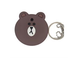 Llavero Animado 3d Oso Negro Goma Suave