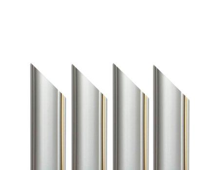 4 Barras Inteiras Pré-Cortadas em Ângulo para Painéis Boiserie em Polímeros Linha Ouro Fio Dourado Branco Marfim 9010 280Cm ETERNAL PARQUET