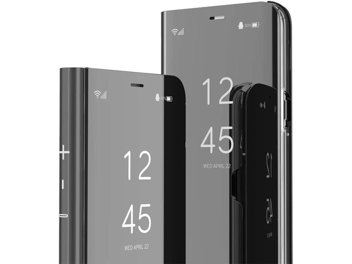Capa Flip Com Suporte E Efeito Espelhado Para Samsung Galaxy Note 9 Preta Elysve