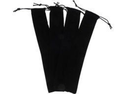 Conjunto 4 Estojos Dobráveis Leques Veludo Preto Resistentes Desgaste Festivais Festas Estilo Chinês Vintage GOKOCO