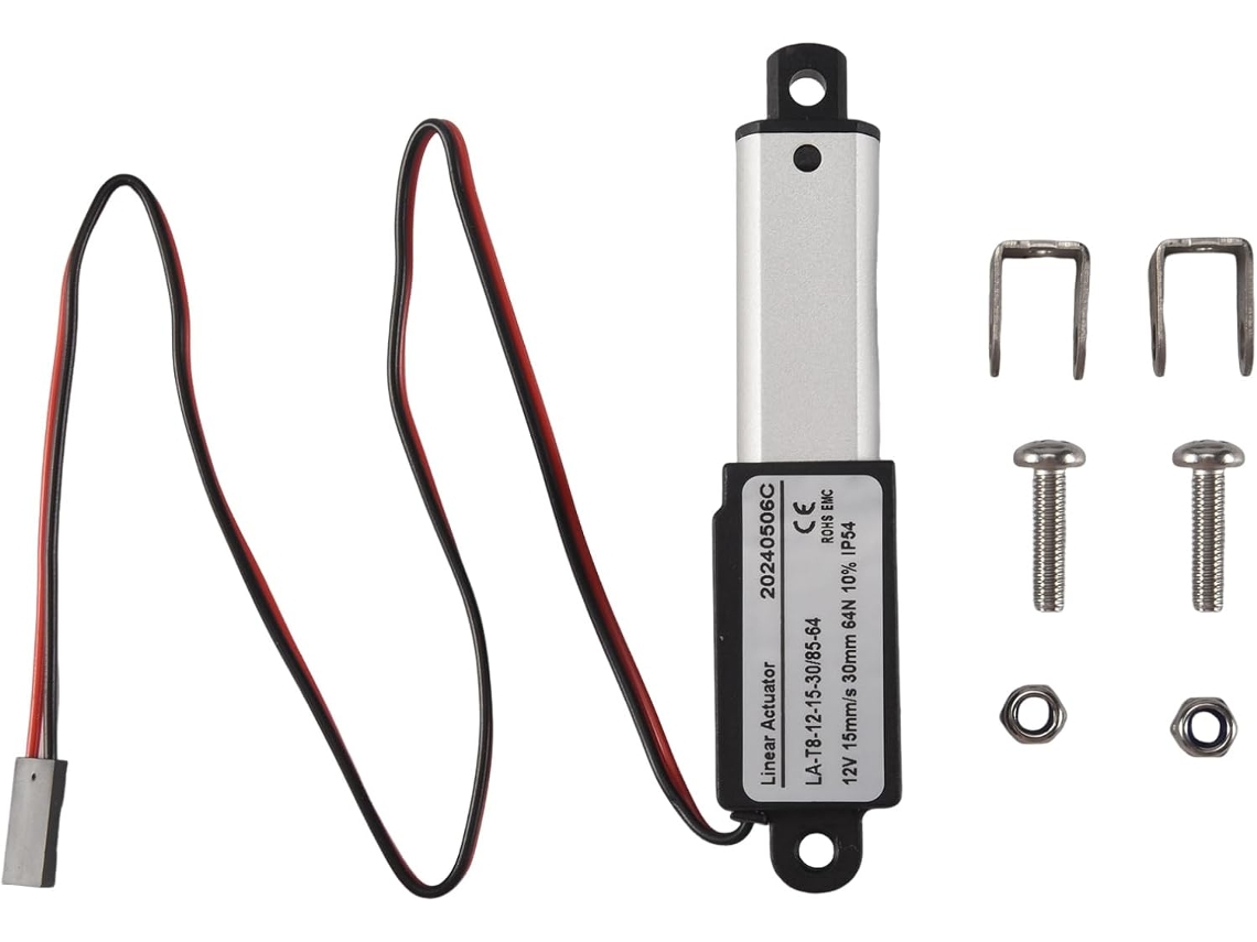 Mini Atuador Linear Elétrico 1,2 Polegadas, 64 Libras , Velocidade 0,6 Polegadas/s. Mini A Gokoco (6,5 Kg)