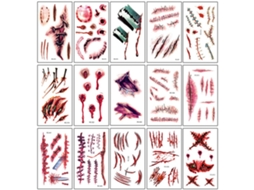 Tatuagens Temporárias Para Halloween, Adesivos De Tatuagem À Prova Dágua Para Rosto, Braços E Pernas Rnemitery