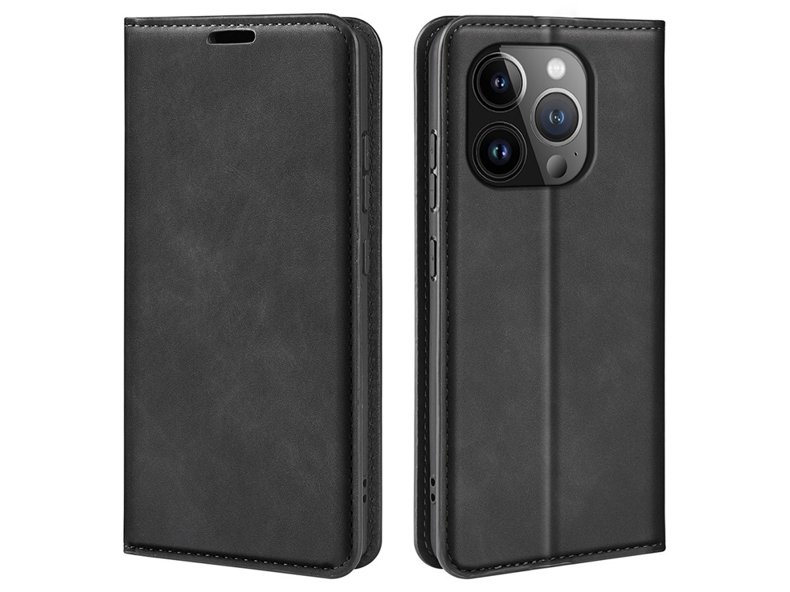 Capa Para Iphone 15 Pro Max Pele Sintética Anti-riscos Preto