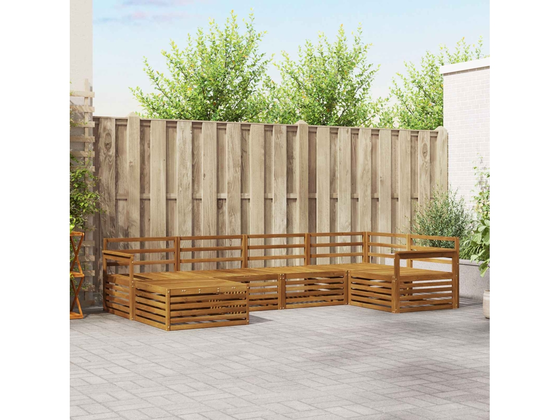 Vidaxl Conjunto De Sofás Para Exterior 6 Pcs Natural