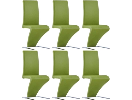 Conjunto 6 Cadeiras de Jantar  (Verde - Couro Artificial - 44 x 58 x 99 cm)