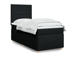 Vidaxl Cama com Molas/colchão 90x200 Cm Tecido Preto