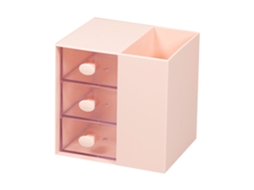 Porta lápis multifuncional plástico grande capacidade organizador de mesa para crianças, quadrado com S/MARCA