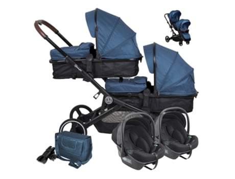 Carrinho De Gémeos 3 In 1 Babygo Twinner Set Blue
