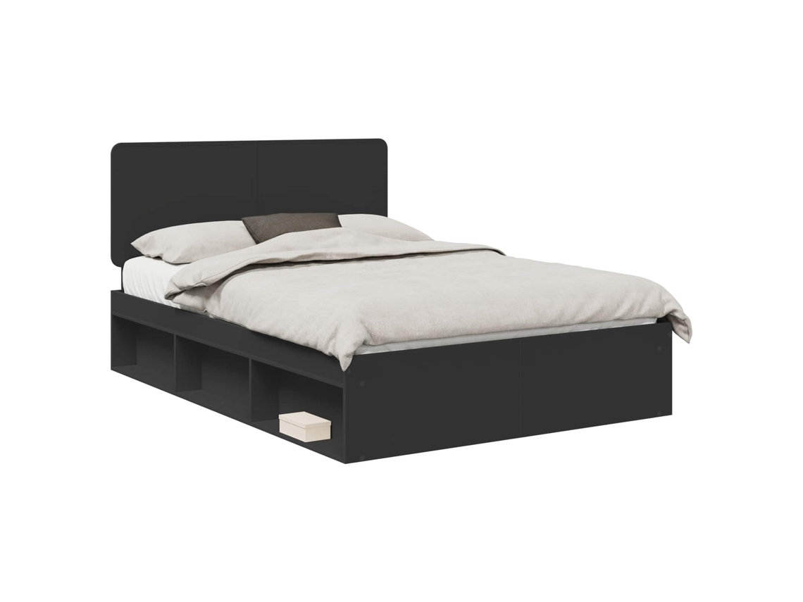 Estrutura da Cama Preto 160x200 cm Madeira de Pinheiro Sólida MAISON EXCLUSIVE