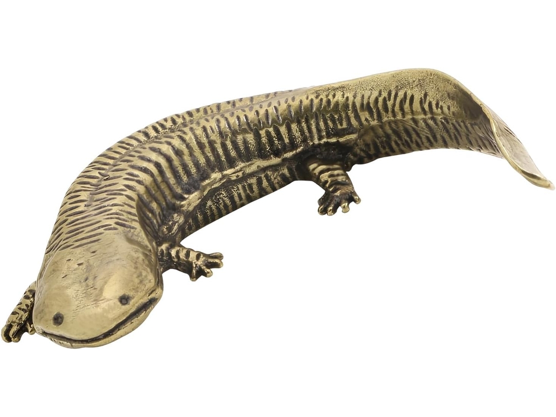 Estatueta de Salamandra Artesanal em Latão com Design Antigo para SFUSHOS