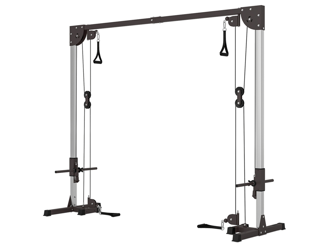 Máquina de Peso com Polia Dupla e Parafuso Cruzado, Carga Livre com Haltere 2x50kg (245x85x207cm) | S/MARCA