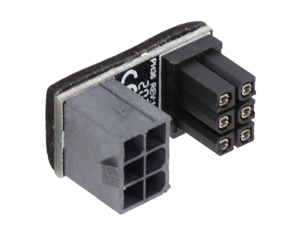 Adaptador De Energia 6 Pinos Com Boa Condutividade Elétrica E Conector Giratório De 180 Graus Para Placa De Vídeo De Computador Luz Dourada