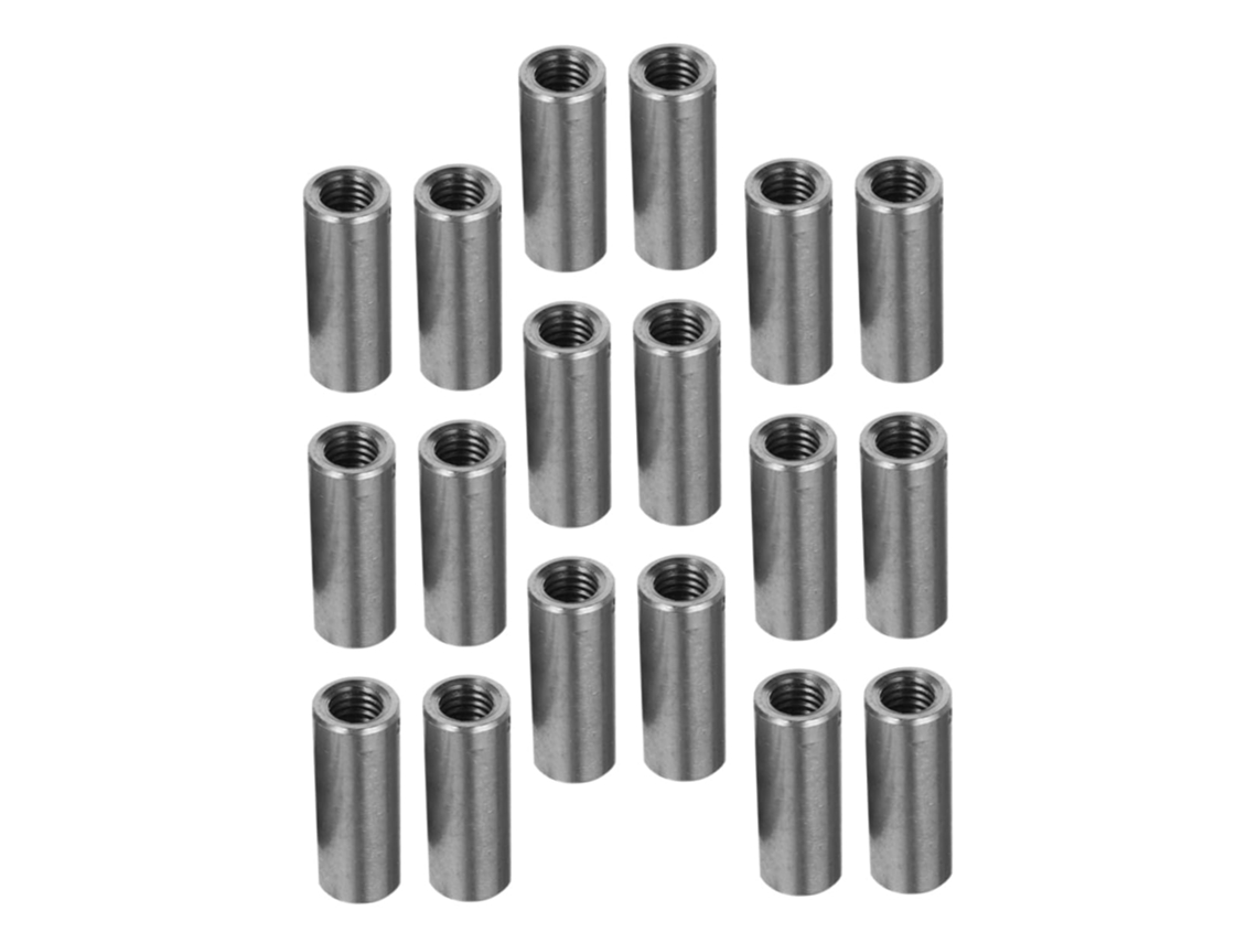 Porcas de soldagem em aço inoxidável 304, pacote com 20 unidades, para montagem de móveis e equipamentos.