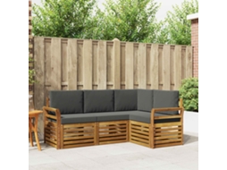 Vidaxl Conjunto De Sofás Para Exterior 4 Unid. Natural E Antracite