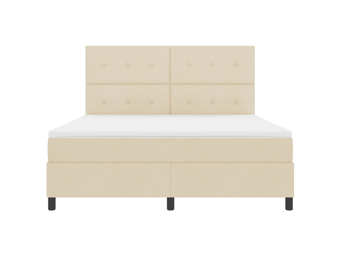 Vidaxl Cama Box Com Fitas Led Com Cabeceira Creme 180 X 200 Cm Tecido