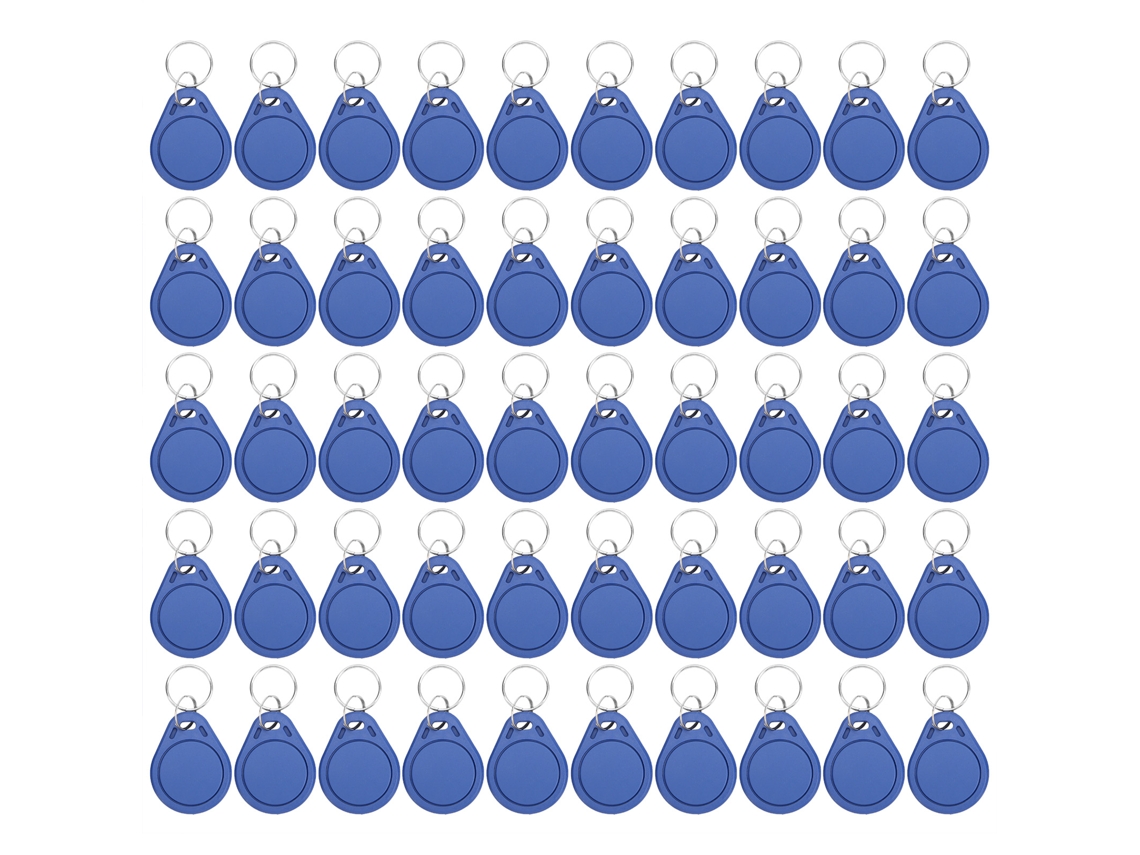 50 Unidades De Tarjeta De Acceso Ic 13.56mhz Key Tag Reescribible Para Control De Acceso, Asistencia Y Parques