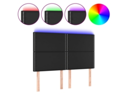 Led Headboard, Led Headboards Vidaxl Preto Couro Artificial (144 X 5 X 118/128 Cm)