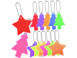 De 13 Pingentes Refletivos Em Formato De Estrela E Árvore Para Bolsas, Chaves, Roupas, Visibilidade Noturna E Decoração. Gokoco