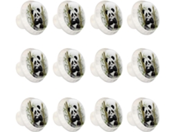 Puxadores Redondos Para Armários De Cozinha, Puxadores Para Armários E Gavetas, 12 Peças, Desenho De Panda Fofo