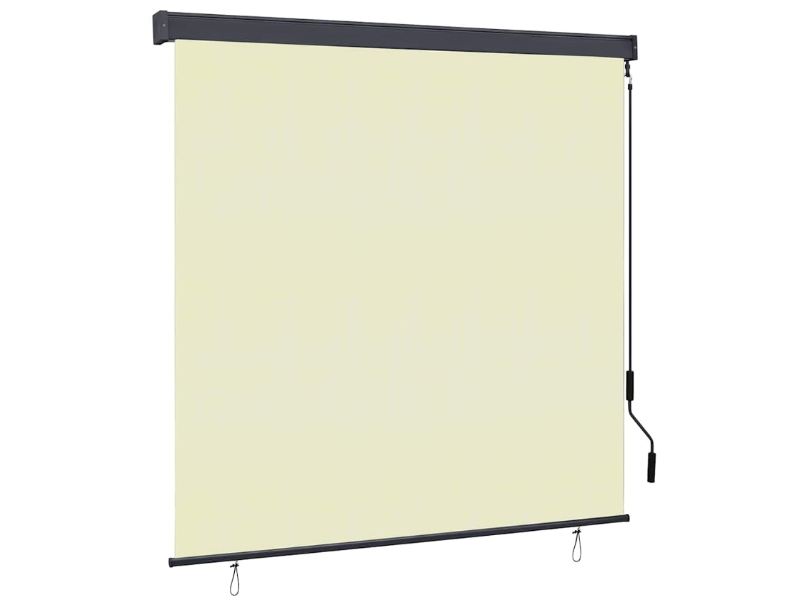 Conjunto 1 Cortina Rolô Exterior Vidaxl Creme Tecido (180 X 250 Cm)