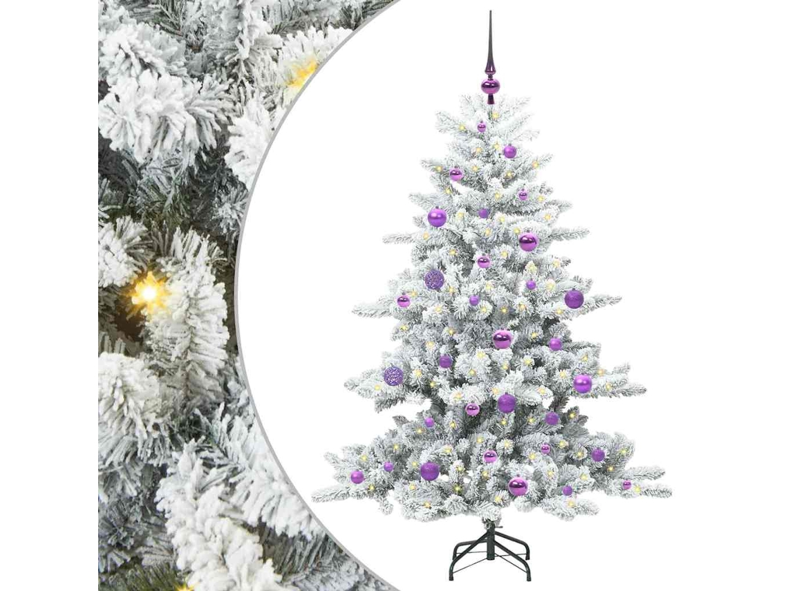 Conjunto 1 Árvore De Natal Artificial Vidaxl Branco Pvc (150 Cm)