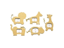Mini moldura de animal em madeira - Conjunto de 6