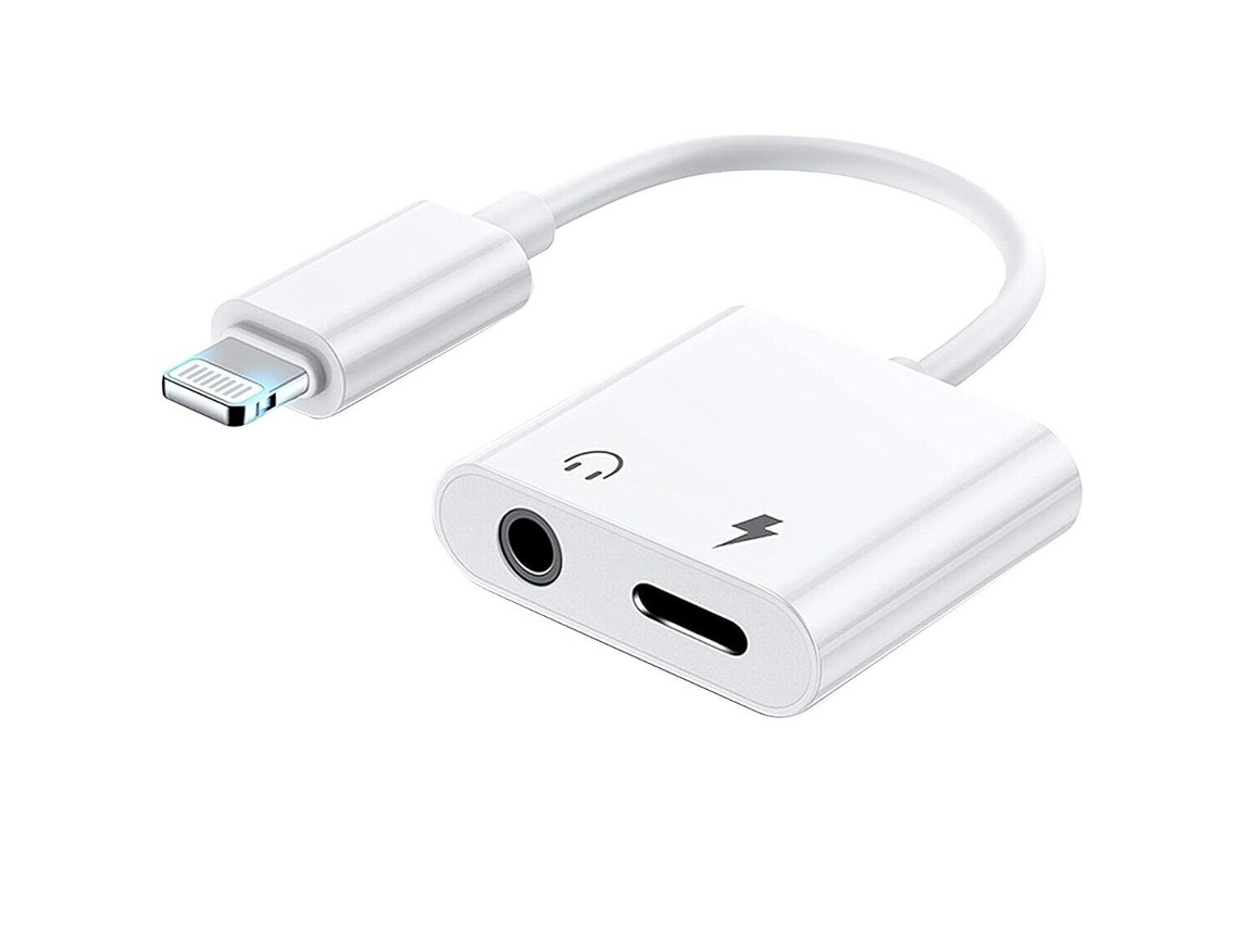 2 em 1 Adaptador, Lightning para 3,5 Mm, Compatível com Iphone 14/13/12/11, Carregamento Rápido, Áudio Hi fi AOZORZ
