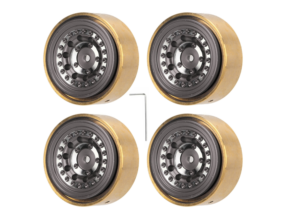 Mali 4pcs Roda Beadlock Rc Profissional Liga de Alumínio Latão Bloco de Peso para Watchman Fms Fcx24 1/18 1/24 Carro Rc Tiatânio