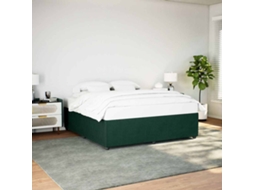 Vidaxl Estrutura De Cama Sem Colchão 200x200 Cm Veludo Verde-escuro