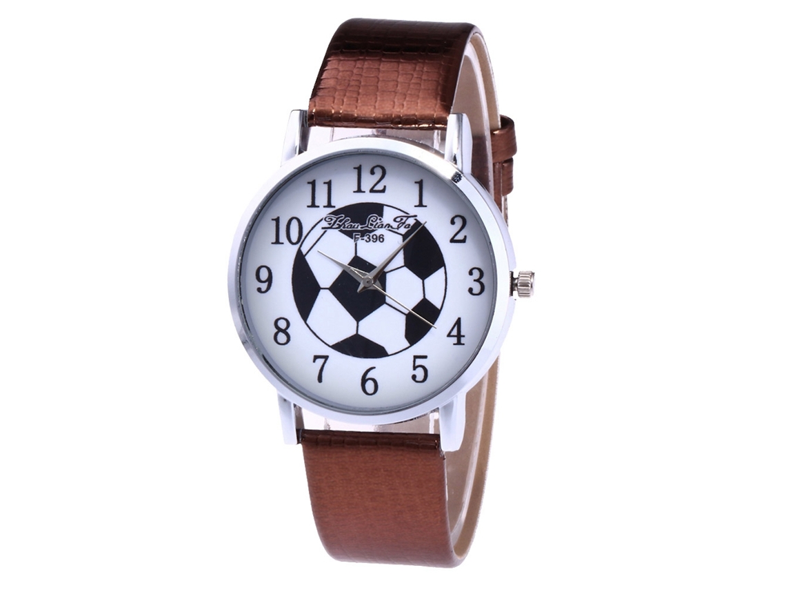 Relógio de Pulso Feminino de Quartzo com Pulseira de Couro Pu Estilo Simples Café