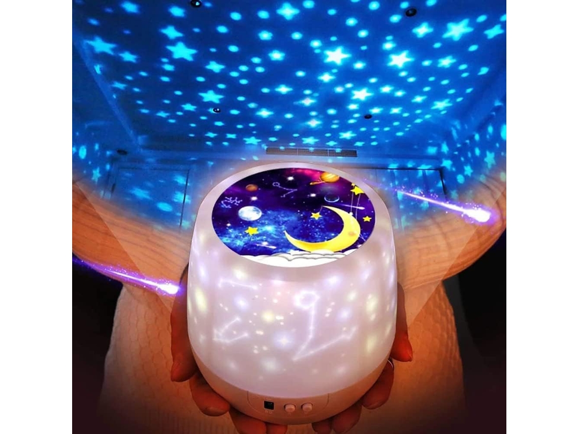 Projetor De Led Com Rotação 360°, 8 Modos E Temas, Luz Noturna Recarregável Projeção Estrelas Para Quartos Bebês, Crianças Adultos Aquaforge