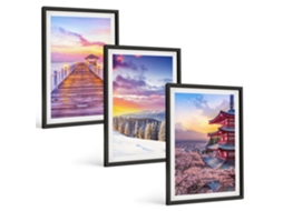 Conjunto De Pinturas Paisagens Românticas Do Céu Espelharte (3 Peças 40x60 Cm)
