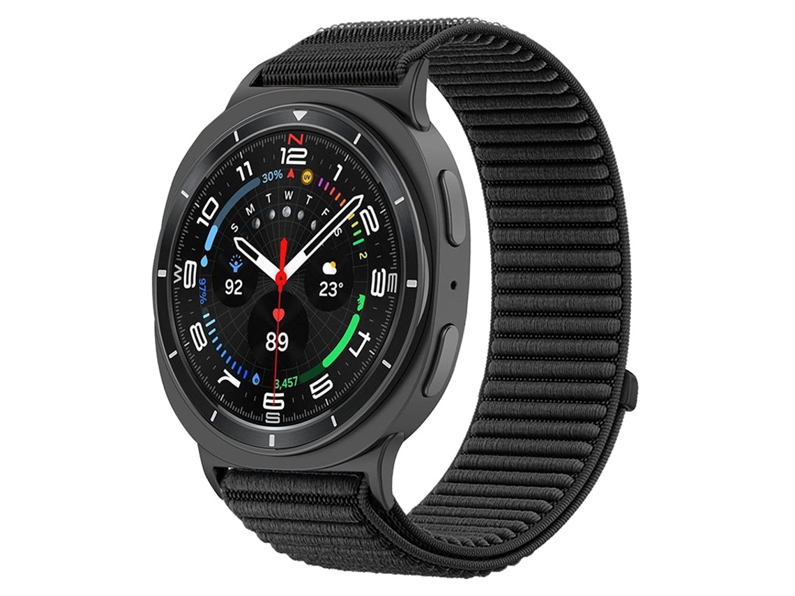 Pulseira Desportiva Em Nylon Compatível Com Samsung Galaxy Watch 9 40mm/44mm, Pulseira De Substituição Macia E Ajustável Preto Hexinyigjly