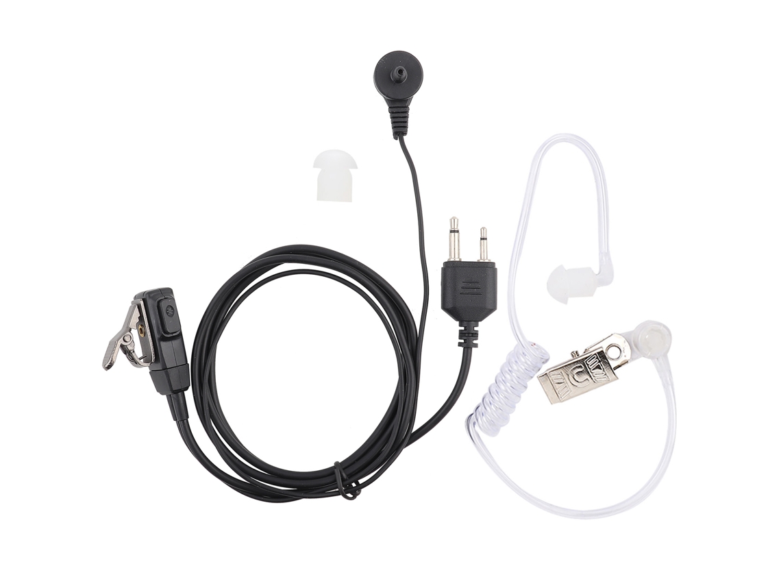 Fone de Ouvido Mali com Microfone PTT para Rádios Walkie Talkie Icom, 2 Pinos, Red Fire