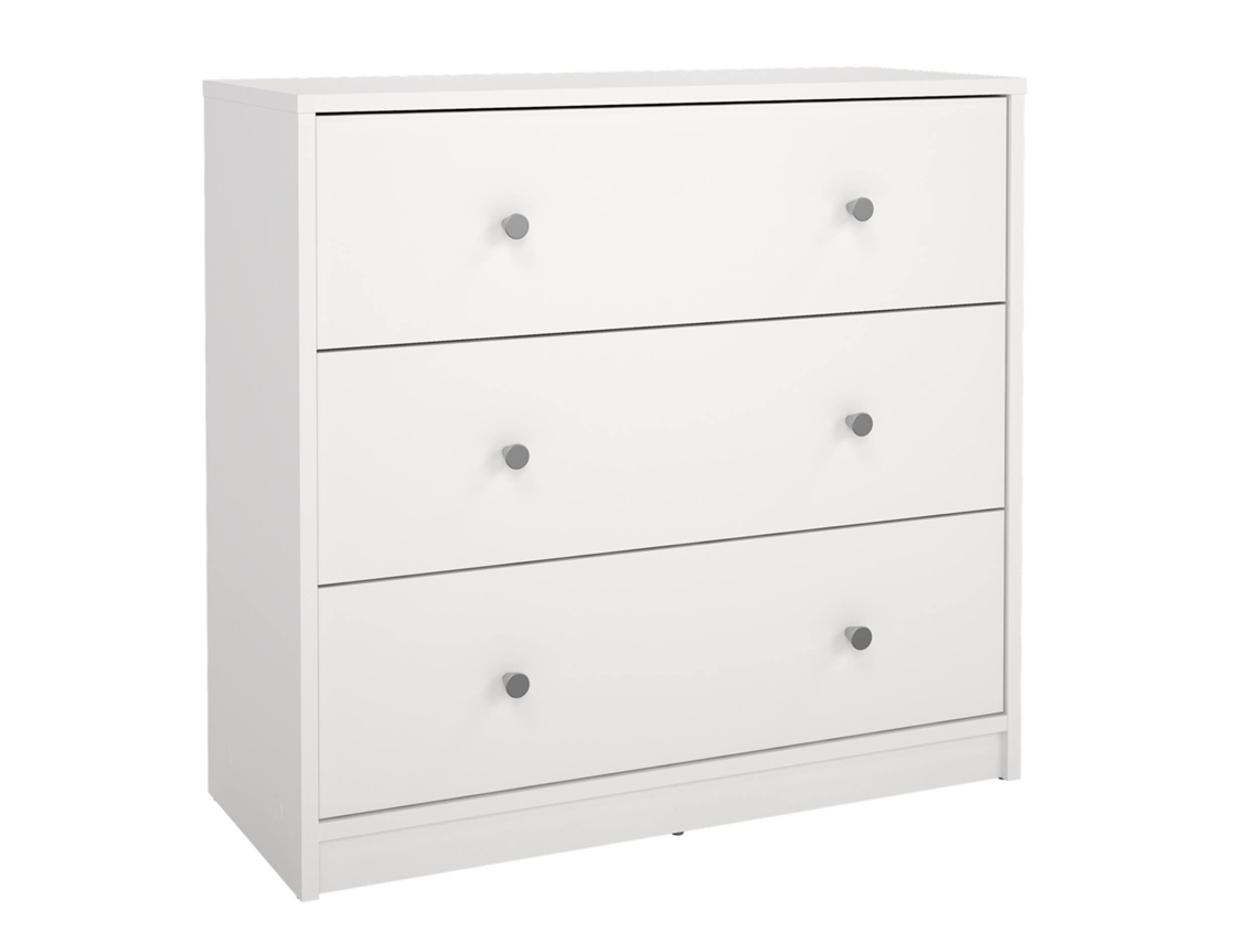 Cômoda Ebro Com 3 Gavetas, 72x30x68cm, Branca