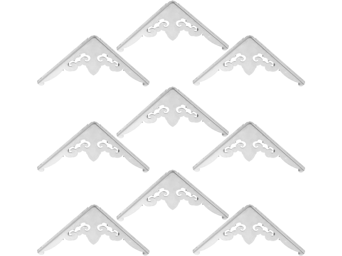 Coins Surface Lisse Design Ancien Délicat 10pcs En Alliage De Zinc Argenté Acessórios Para Coffrets Présents