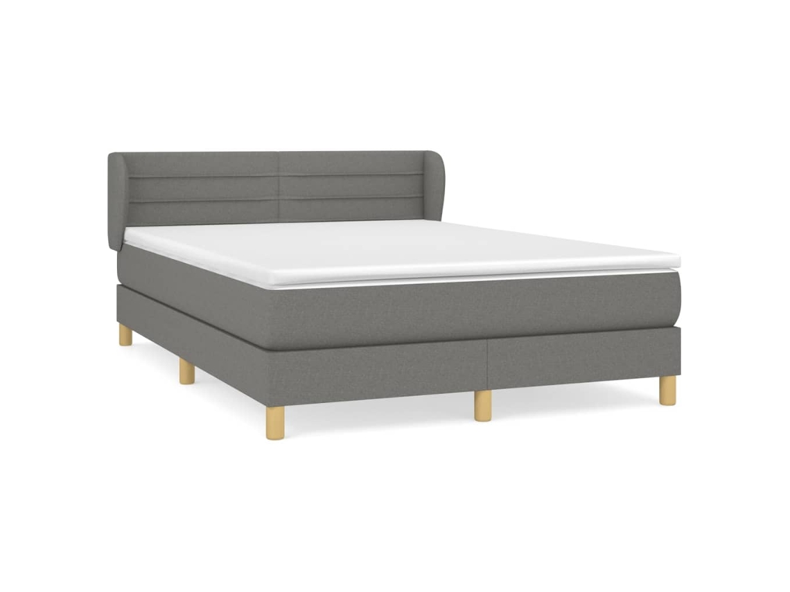 Box Spring Bed, Box Spring Beds Vidaxl Cinzeto Tecido (140 X 190 Cm)